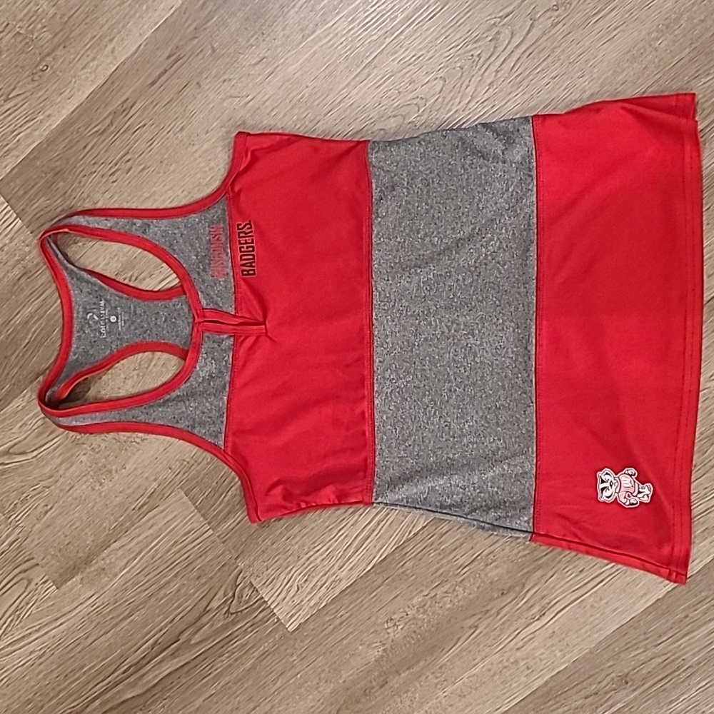 Wisconsin Badgers Red & Gray Racerback Tank Top